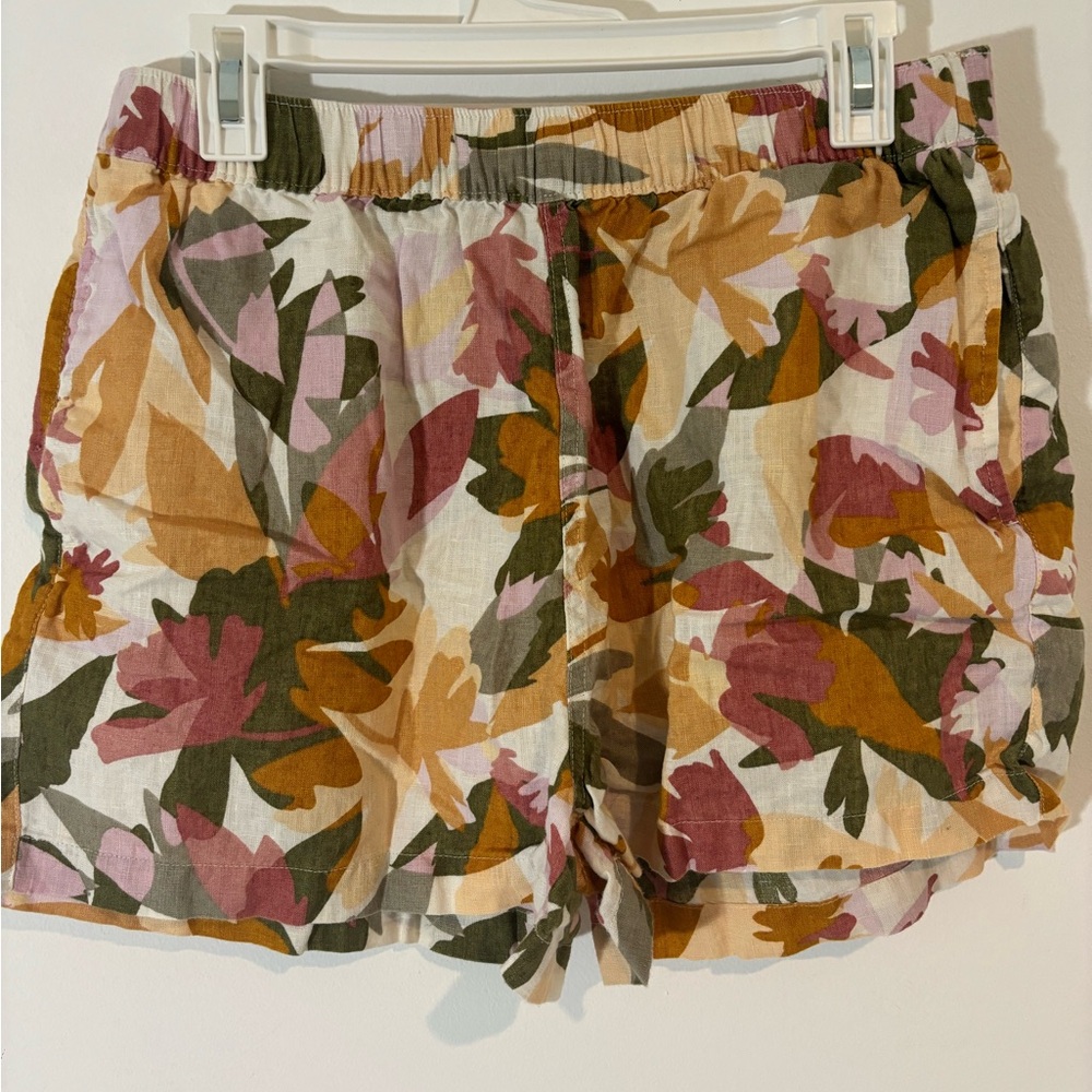 Joie Size Large Pull On Shorts Pockets Multicolor Floral Casual Summer Vacation